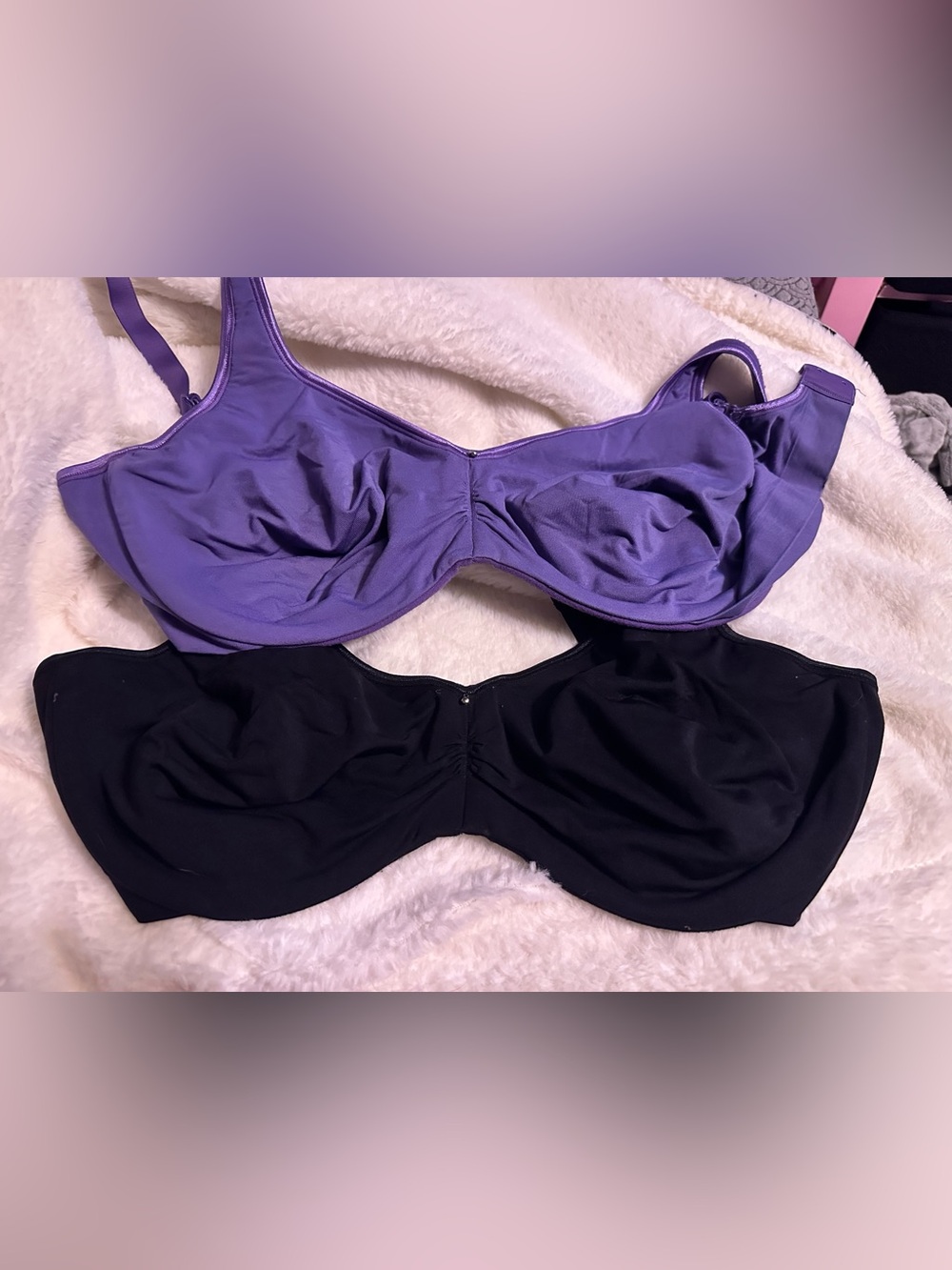 Olga Underwire Bra Duo in Purple and Black